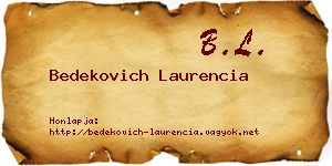 Bedekovich Laurencia névjegykártya